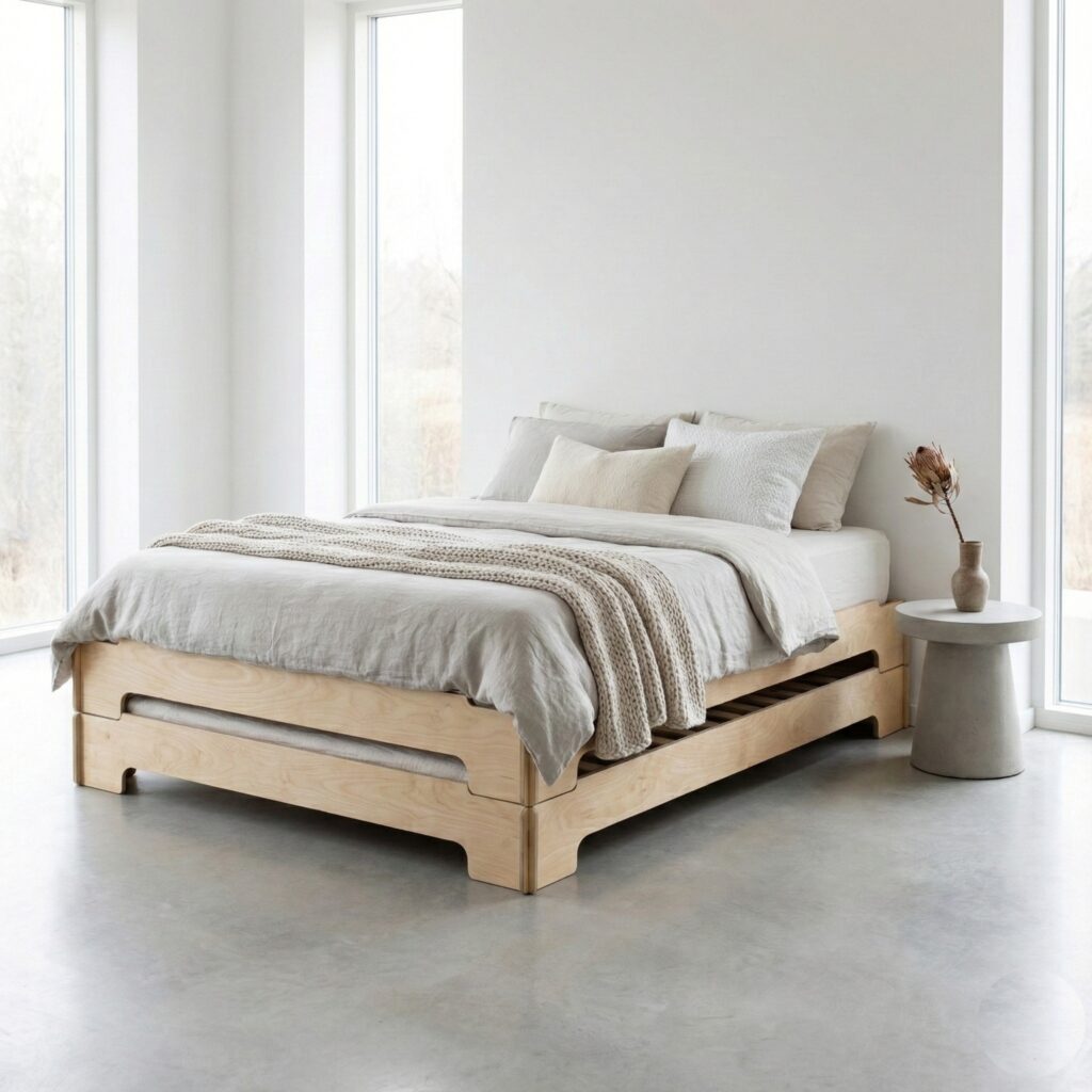 stohovatelné postele na sobě tak jak mají být po rozdělání jsou postele dvě.